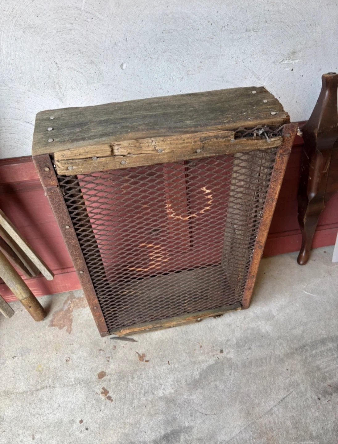 Vintage Handmade Wooden Soil Sifter – Primitive Garden Riddle