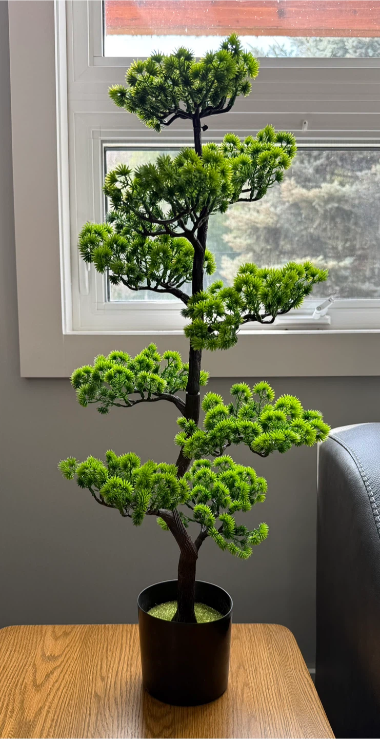 Artificial Bonsai Tree in Black Pot