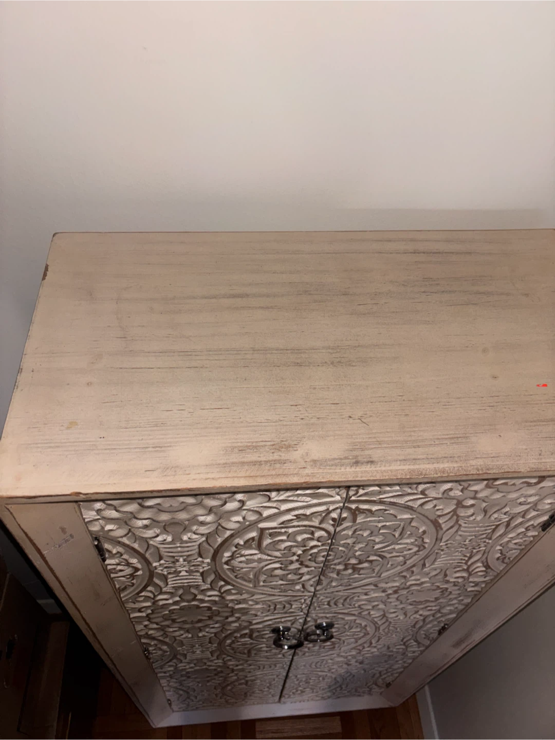 Carved Wood Cabinet with Doors - photo 4