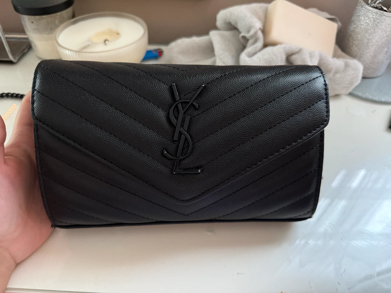 Black YSL Wallet on Chain