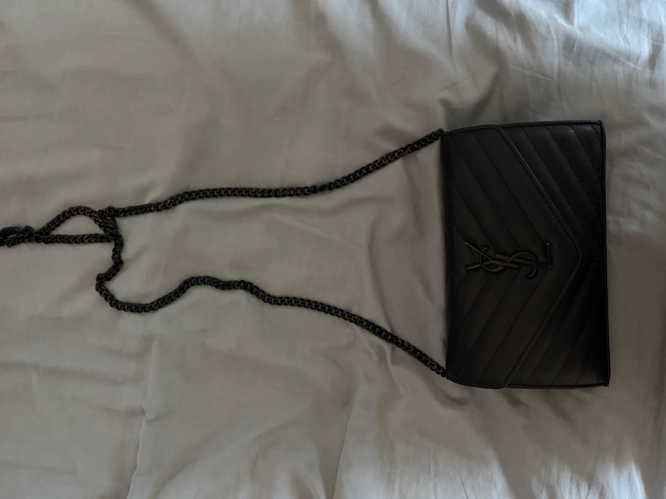 Black YSL Wallet on Chain - photo 2