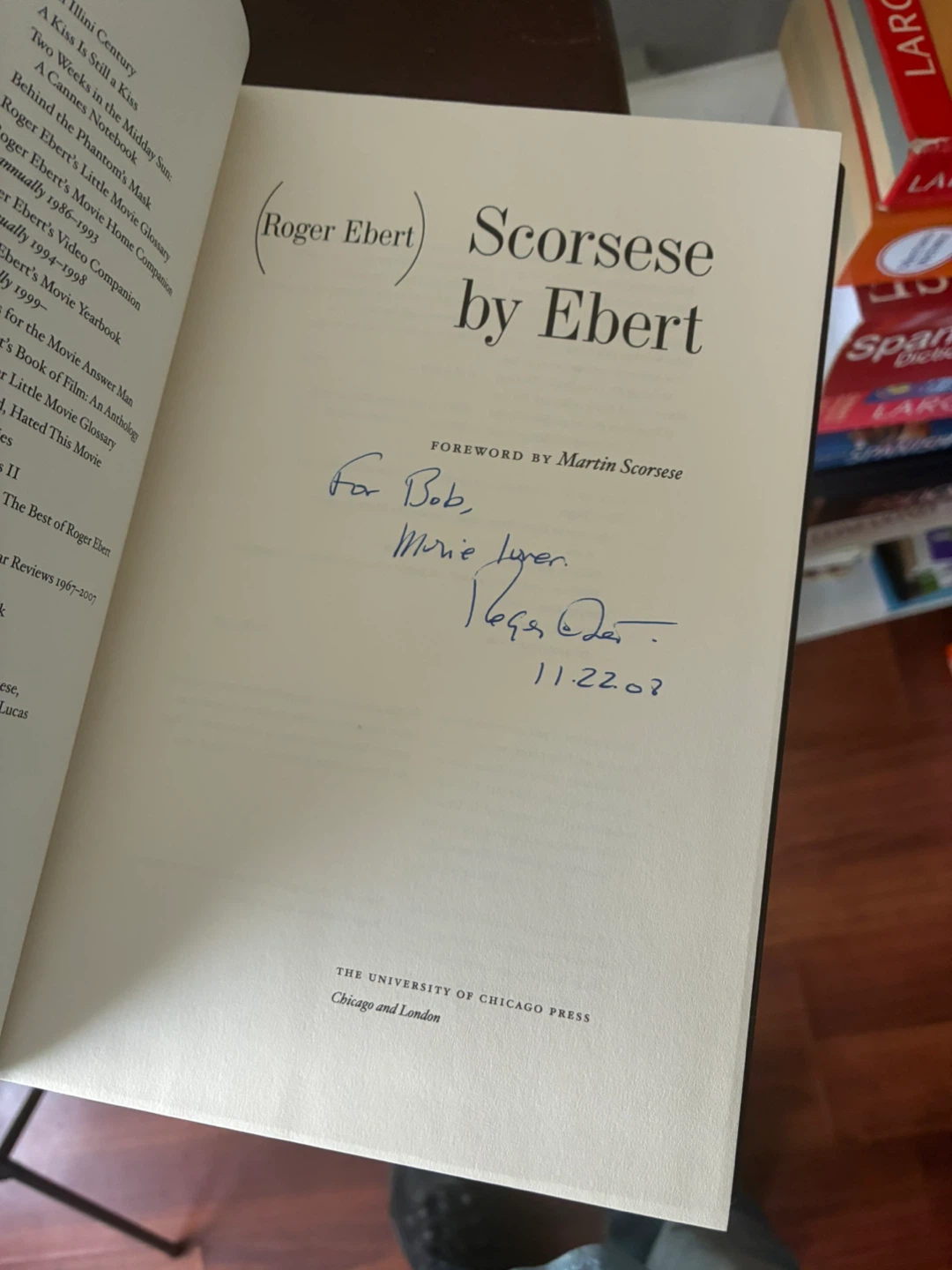 Scorsese by Ebert Book Signed by Martin Scorsese - photo 3