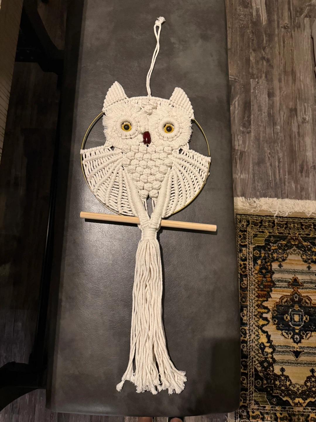 Handcrafted Macrame Owl Wall Hanging
