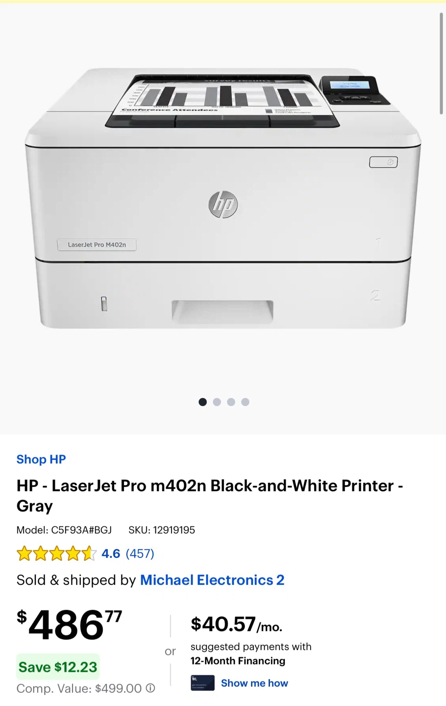 HP LaserJet Pro M402n Monochrome Laser Printer - photo 2