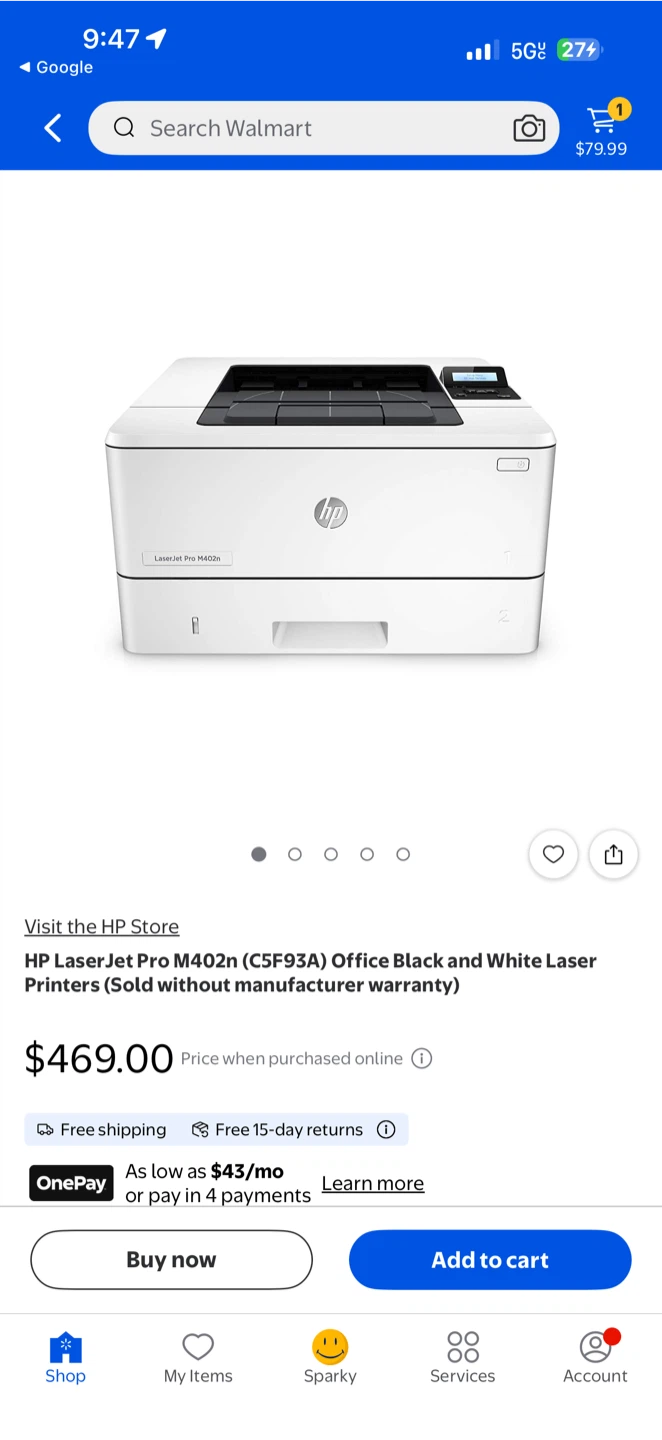 HP LaserJet Pro M402n Monochrome Laser Printer - photo 3