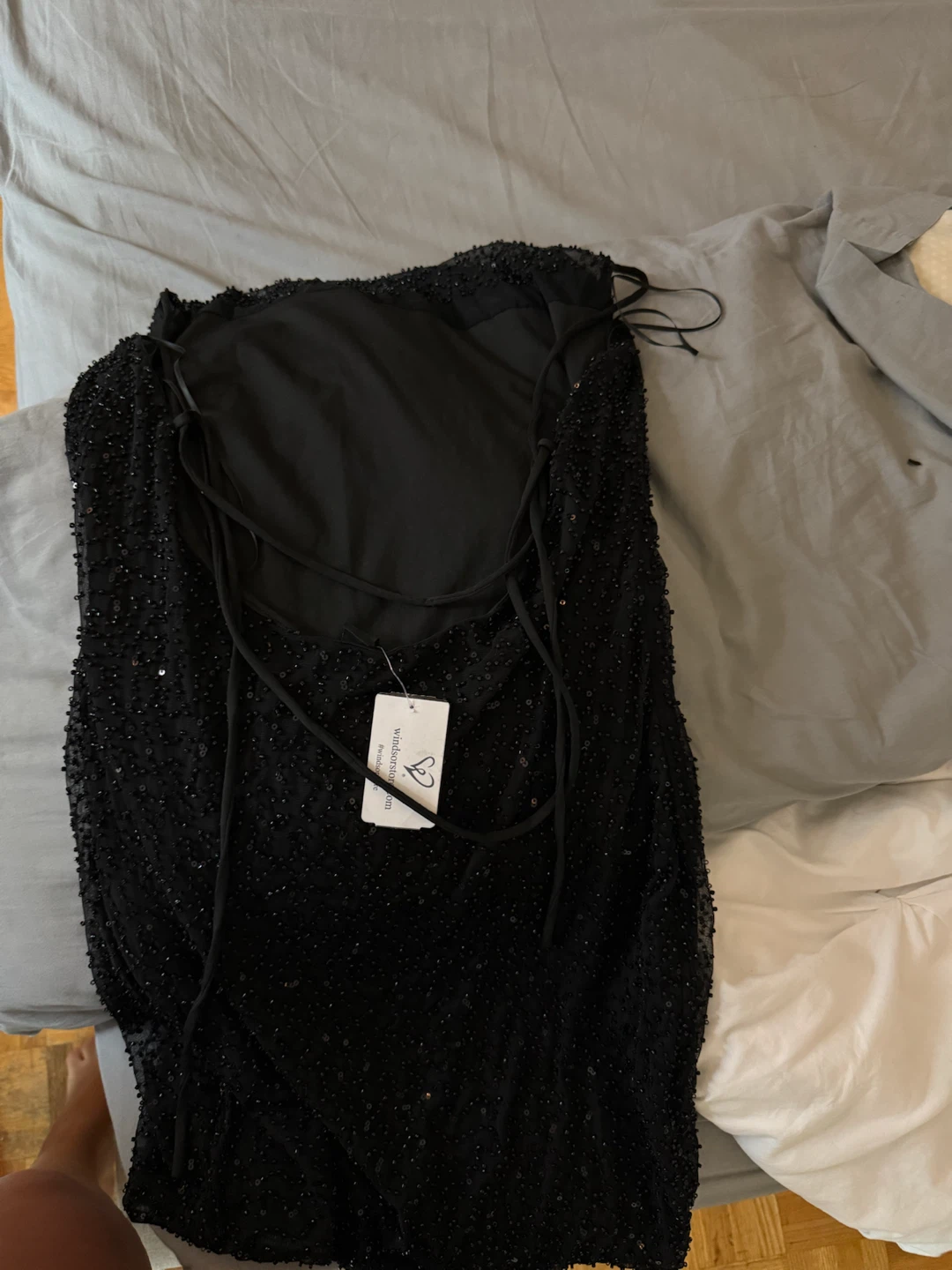 Black Embellished Halter Dress - photo 2
