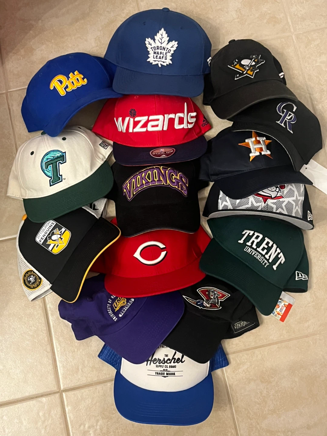 Assorted Hats: Various Brands and Teams $10+