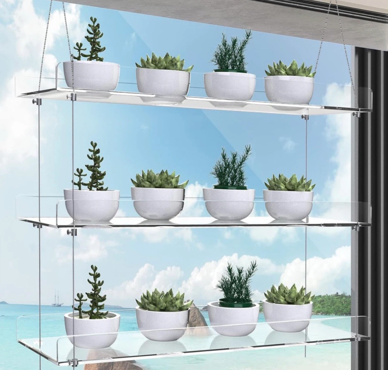 3-Tier Acrylic Floating Shelf Set - photo 2