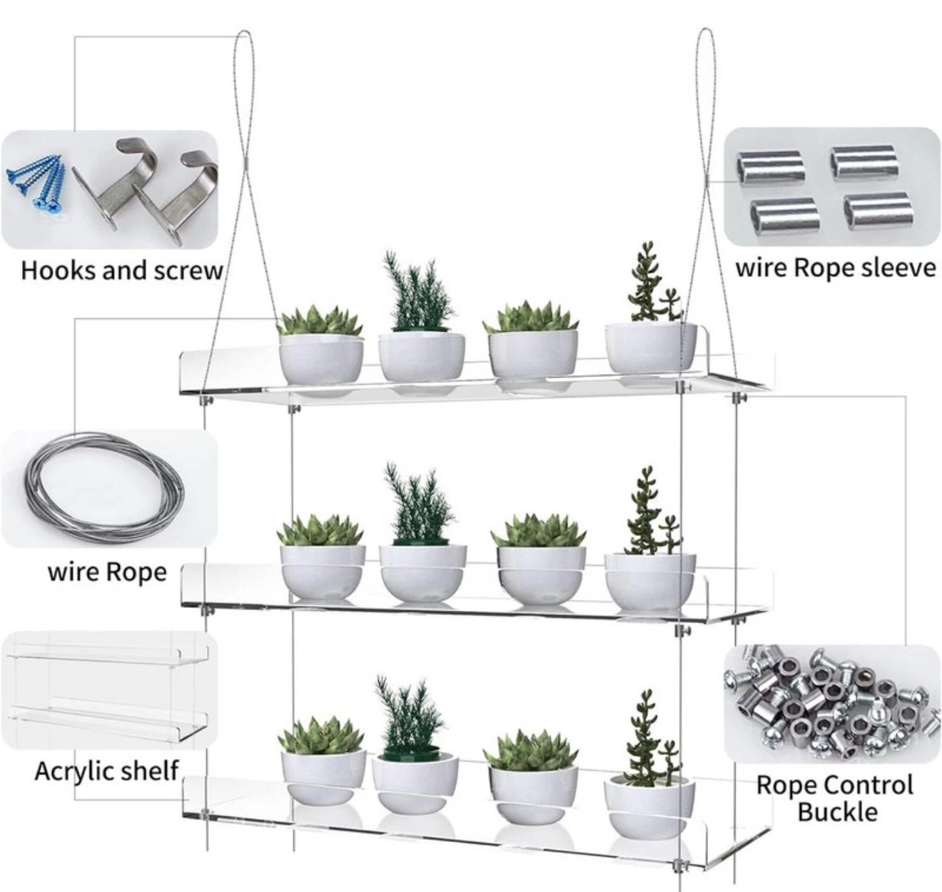 3-Tier Acrylic Floating Shelf Set - photo 3
