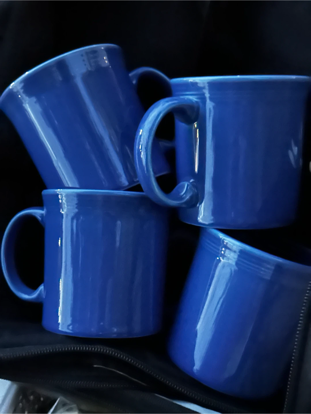 Set of 4 blue fiestaware Mugs