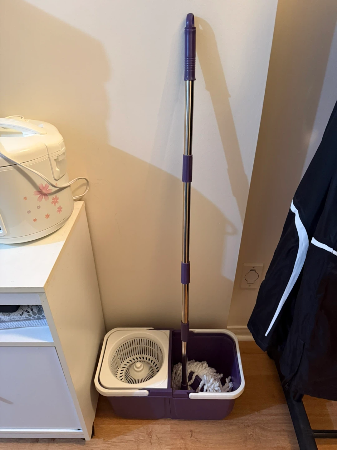 Purple Spin Mop and Bucket Set