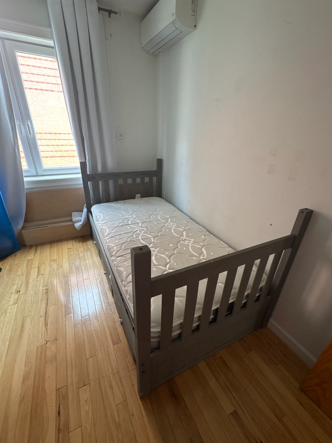 Gray Twin Bed Frame with Storage Drawers - photo 2