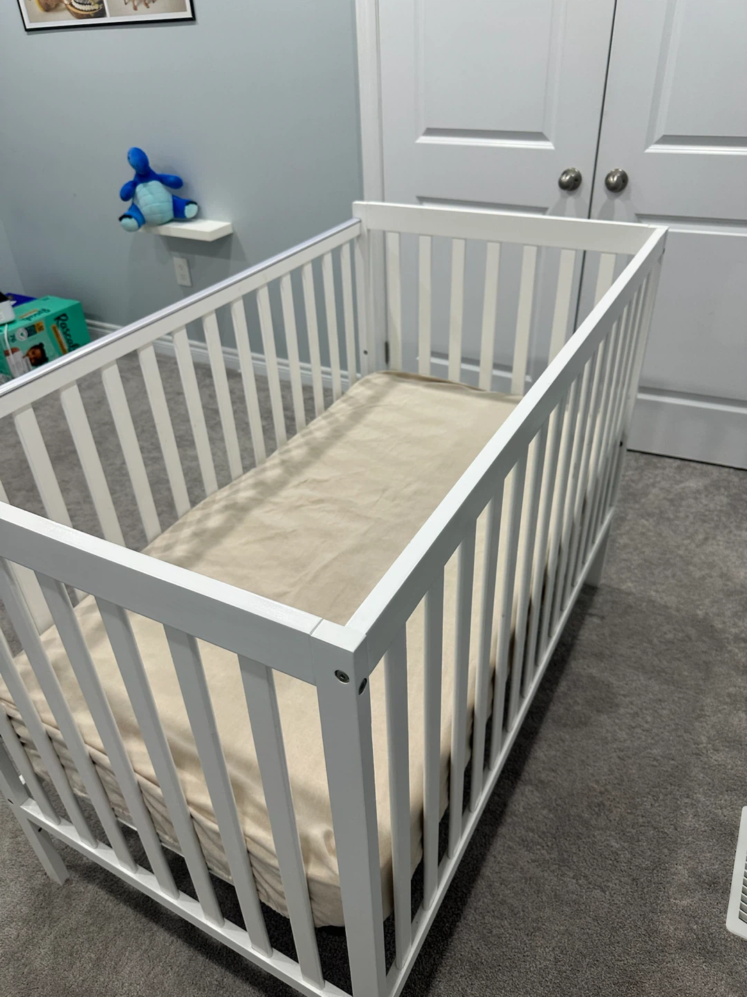 White Baby Crib with Mattress - photo 2