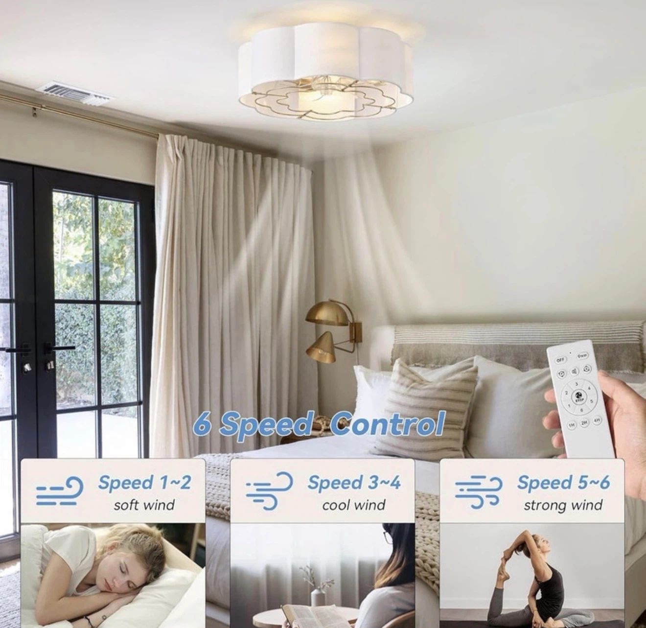 Flush Mount Ceiling Fan with Light 19.29 inch - photo 5