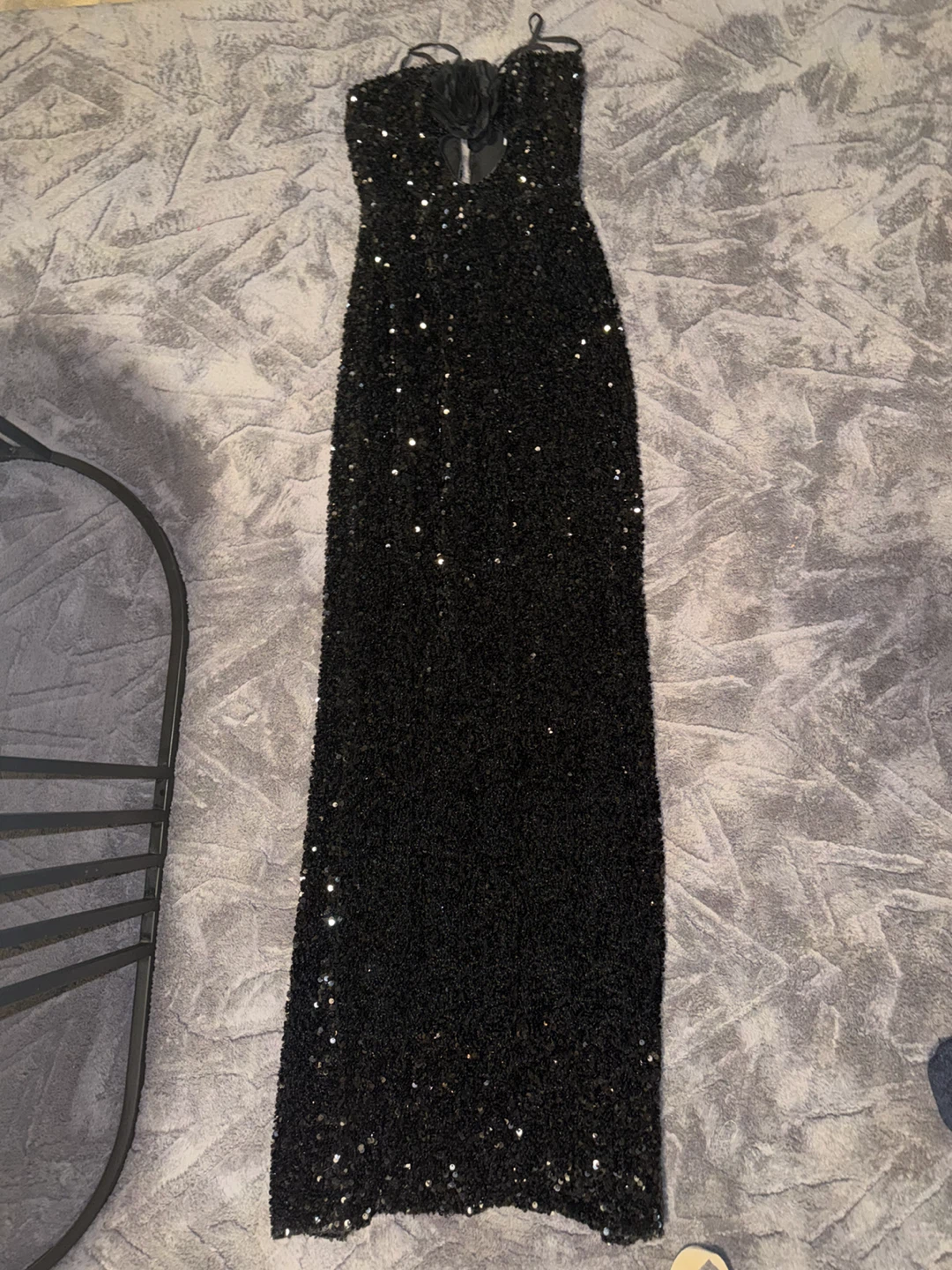 Helsi Black Sequin Strapless Maxi Dress