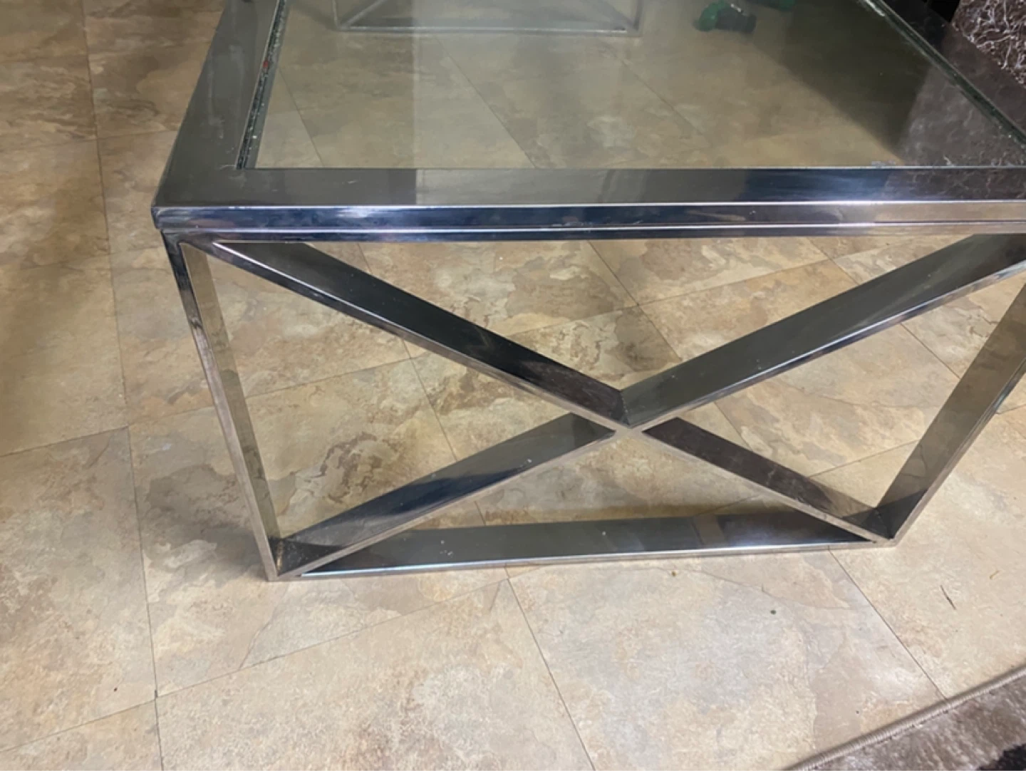 Glass and Chrome Coffee Table - photo 2