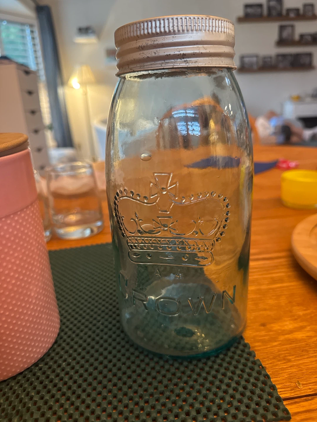 Crown Glass Jar with Metal Lid