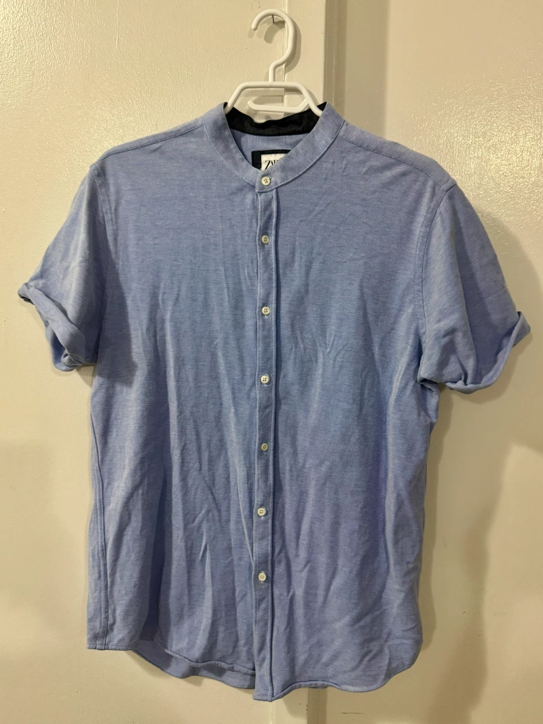 Zara Men's Slim Fit Short Sleeve Shirt Blue - photo 2