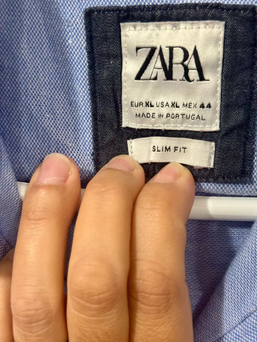 Zara Men's Slim Fit Short Sleeve Shirt Blue - photo 4
