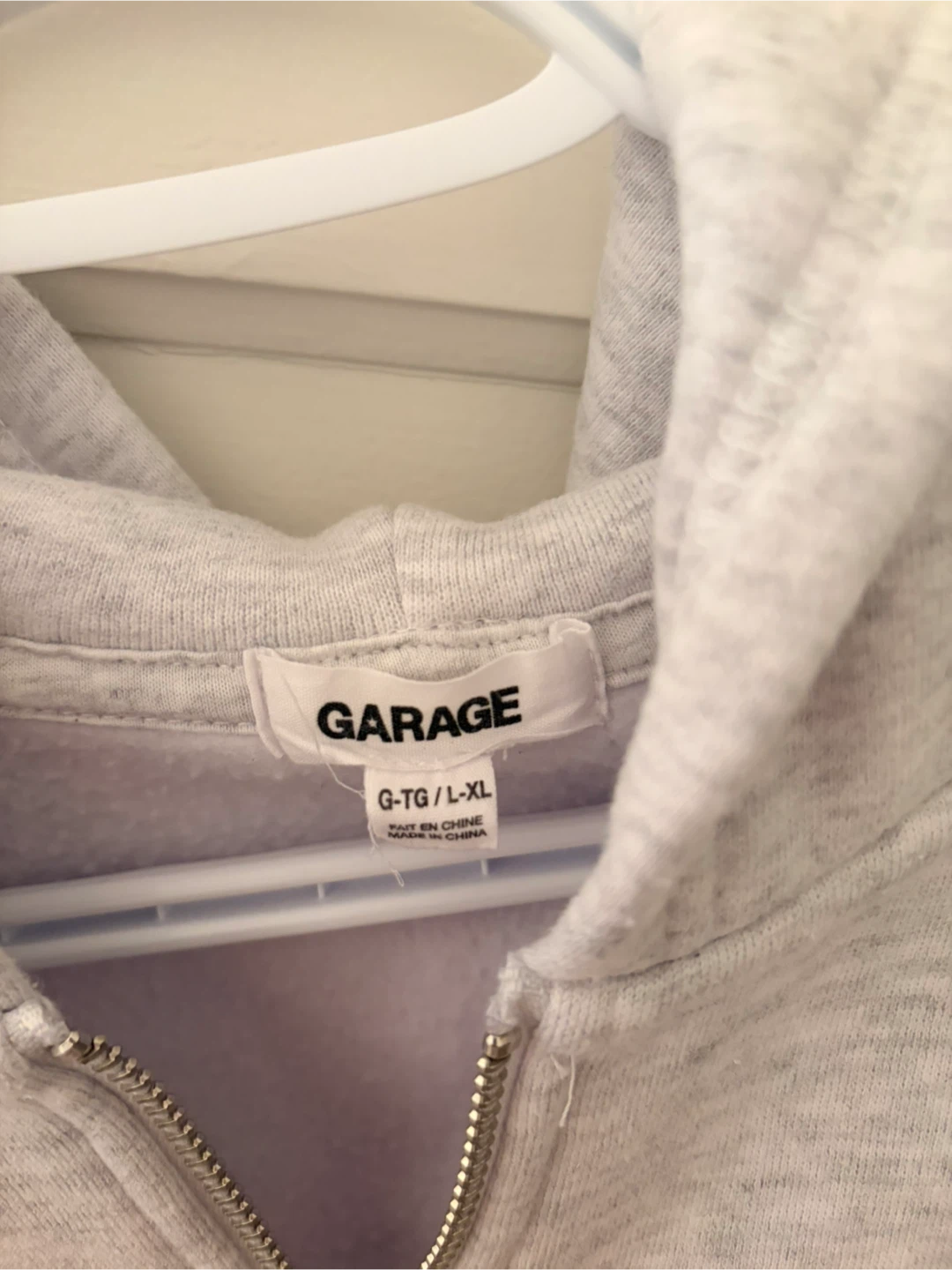 Garage Grey Zip-Up Hoodie L/XL crop - photo 2
