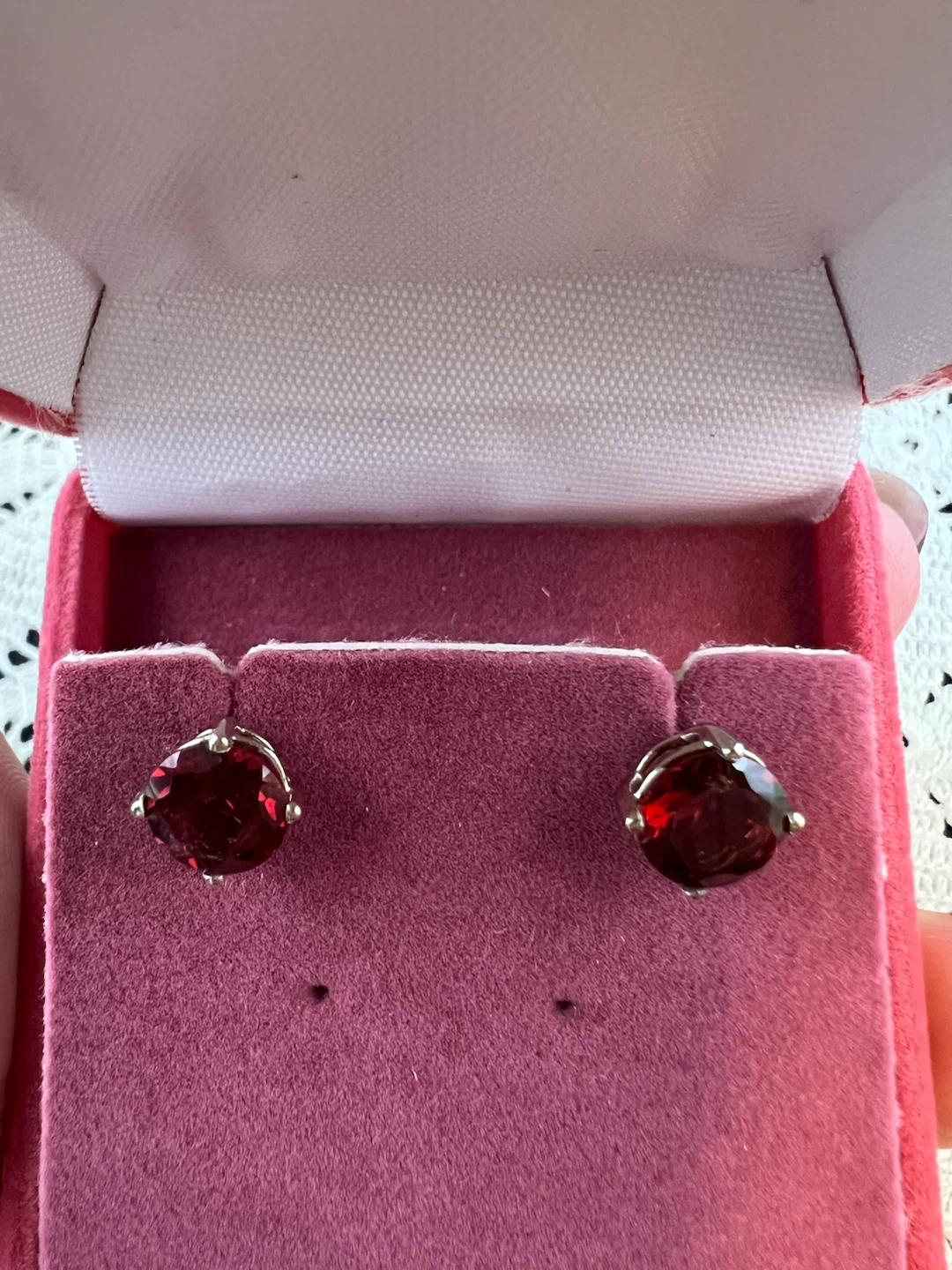 Brand New 10K Gold Garnet Stud Earrings - photo 5