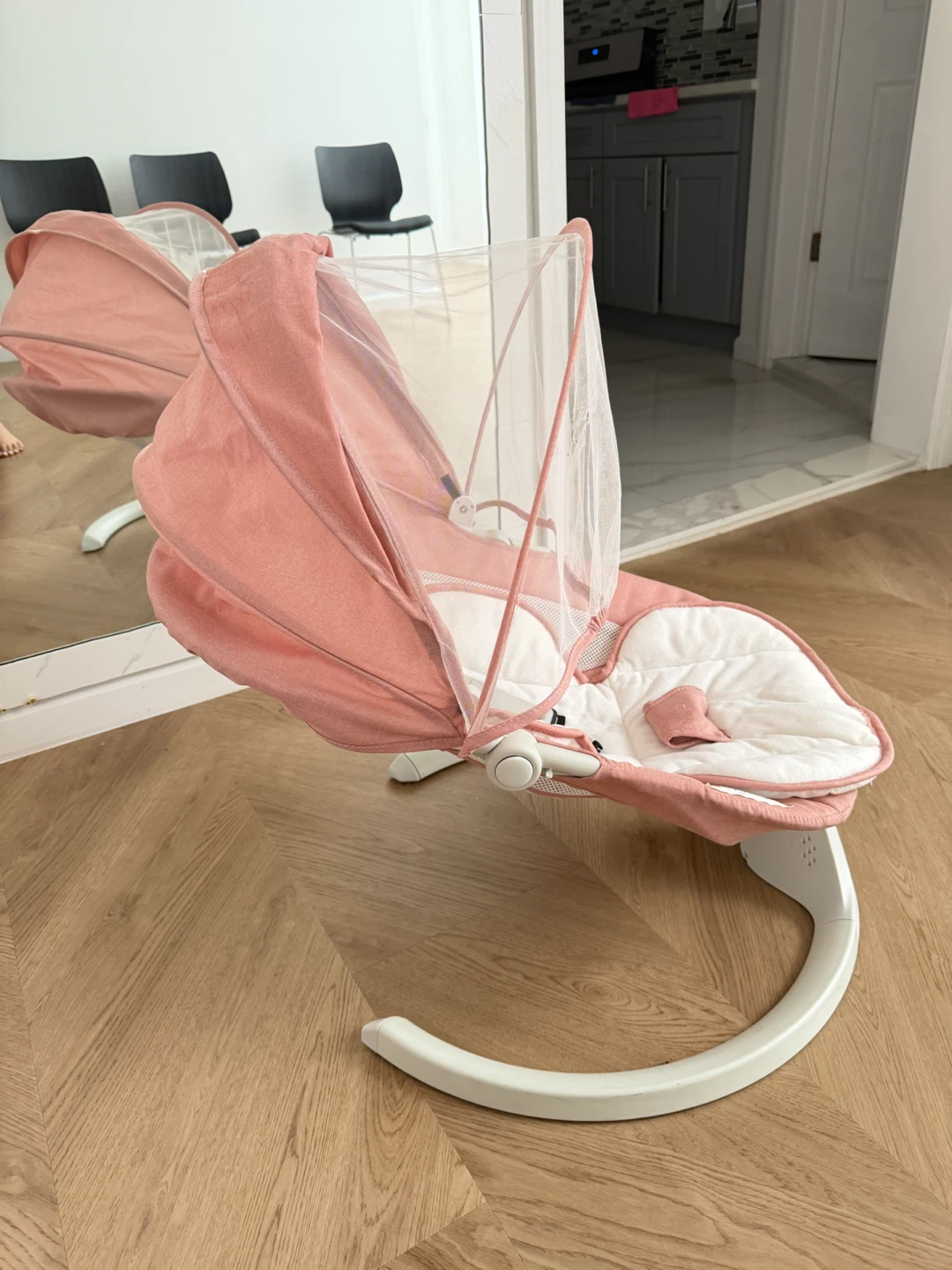 Pink Baby Bouncer Chair with Mosquito Net - photo 3