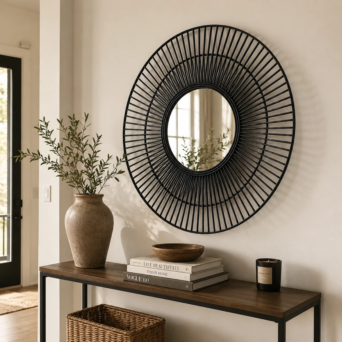 Black Sunburst Statement Wall Mirror - photo 2