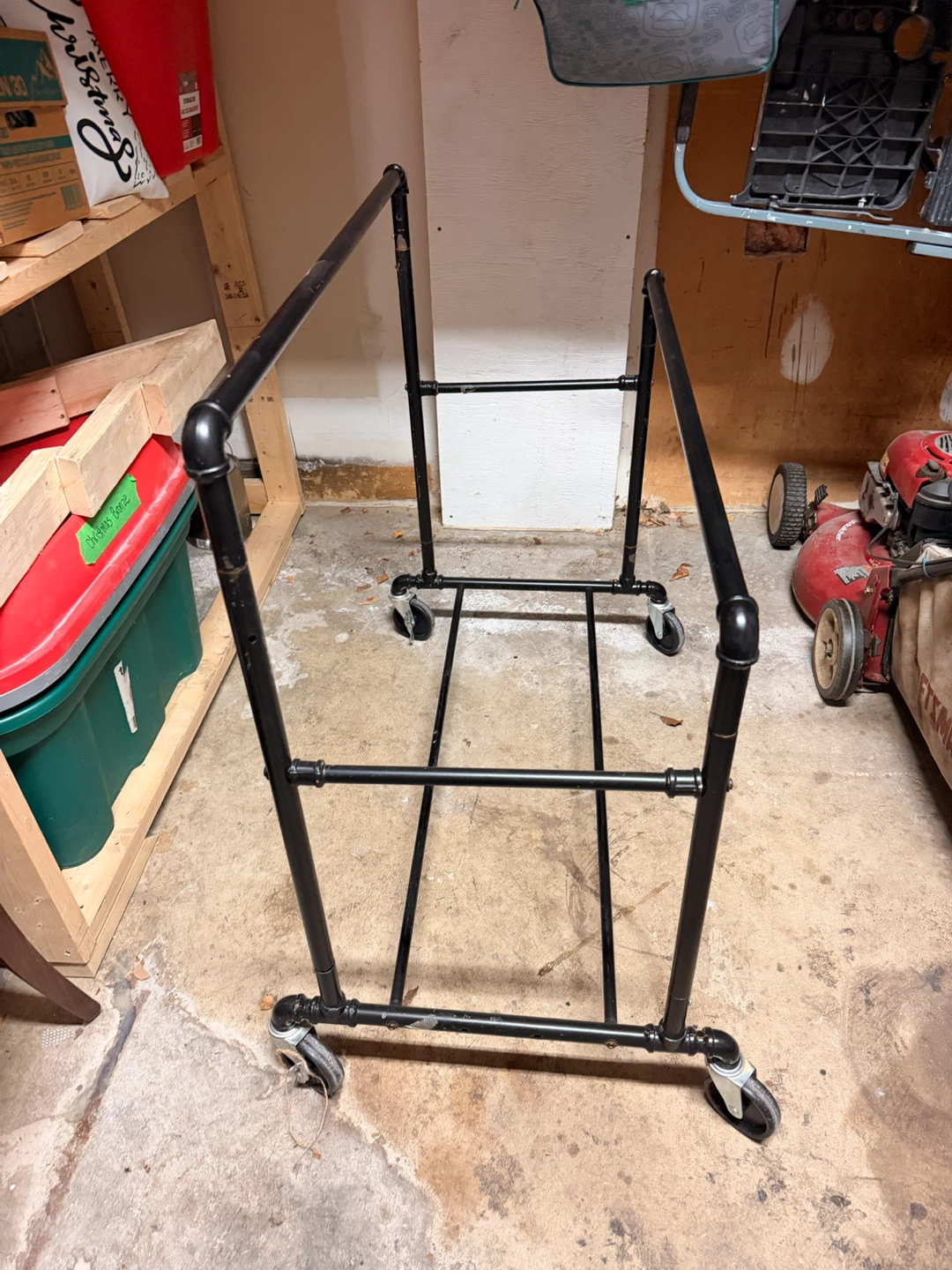 Black Metal Tire Rack with Wheels - photo 2