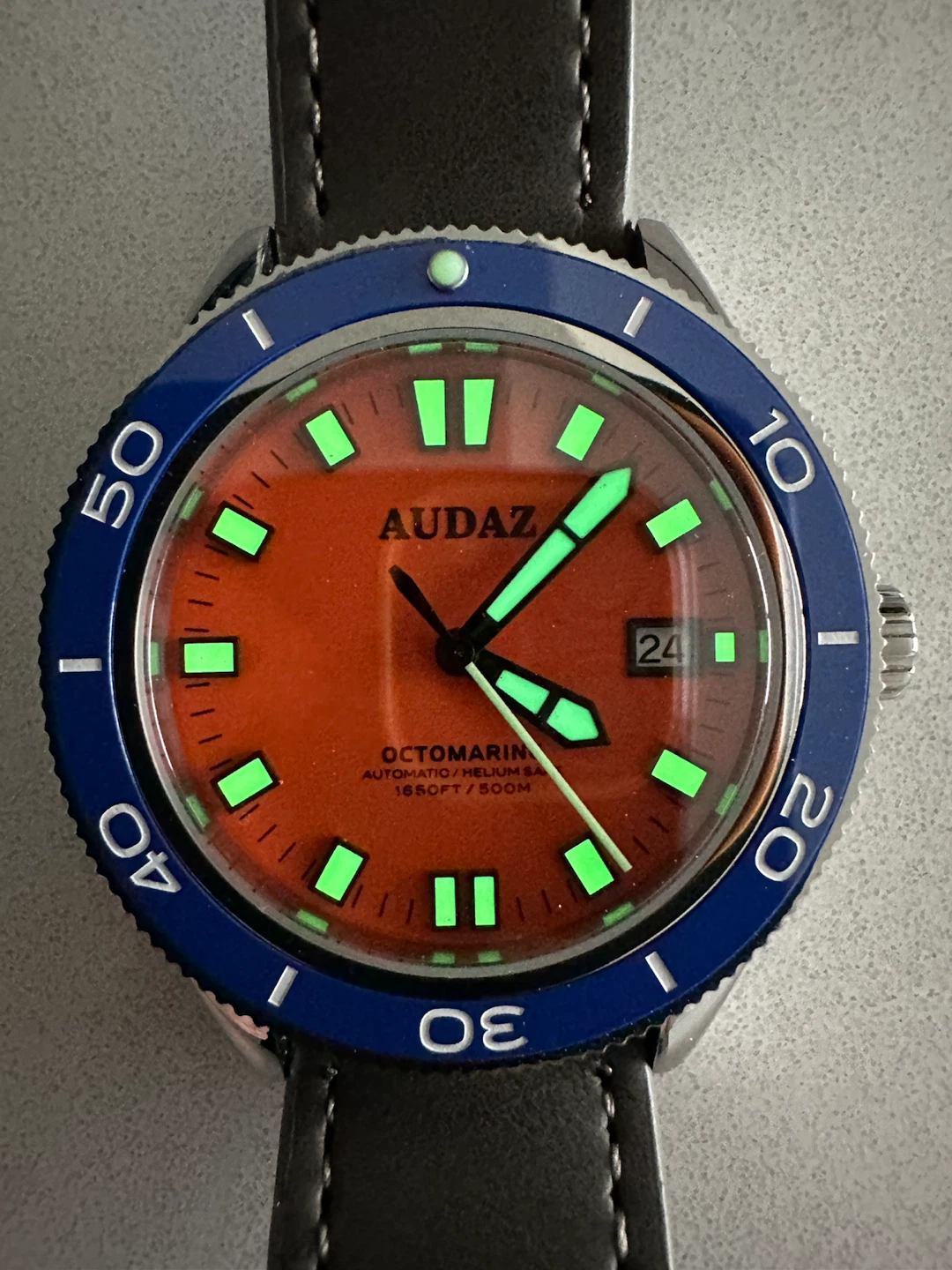 Audaz Octomarine Automatic NH35 Dive Watch - Orange Dial