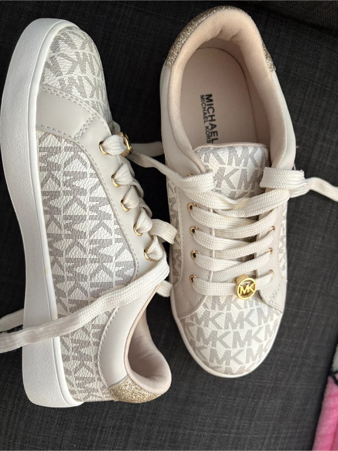 Michael Kors White Monogram Sneakers - photo 3
