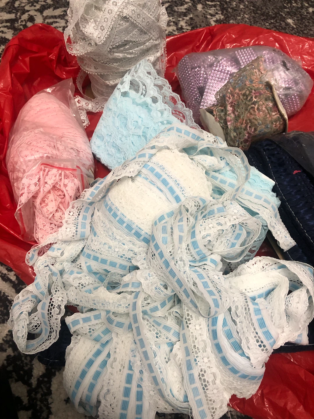 Fabric Trims and Lace Bundle each one mor then 100 meters