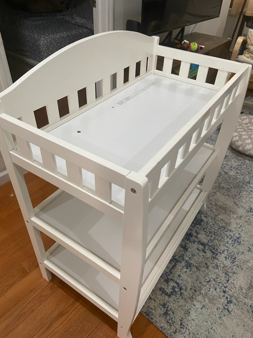 White Baby Changing Table with Shelves - photo 3