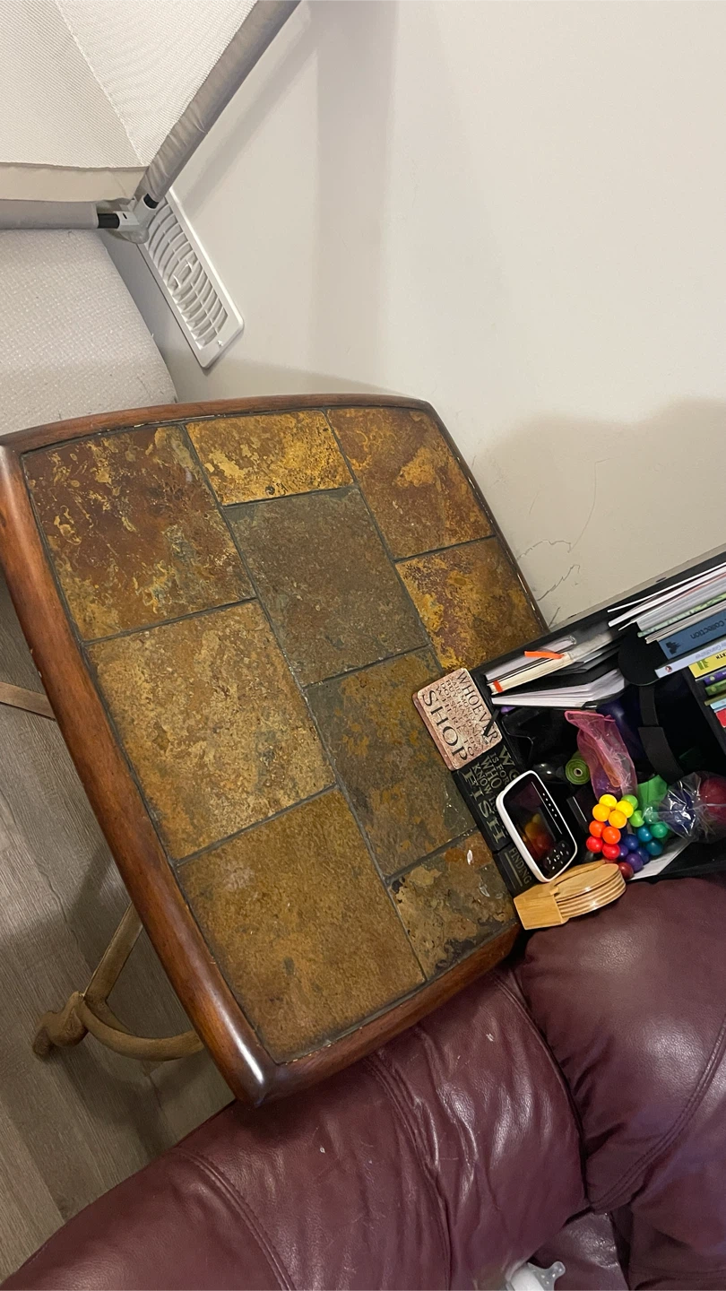 2 matching Tiled Top Coffee Tables with Wooden Trim - photo 4
