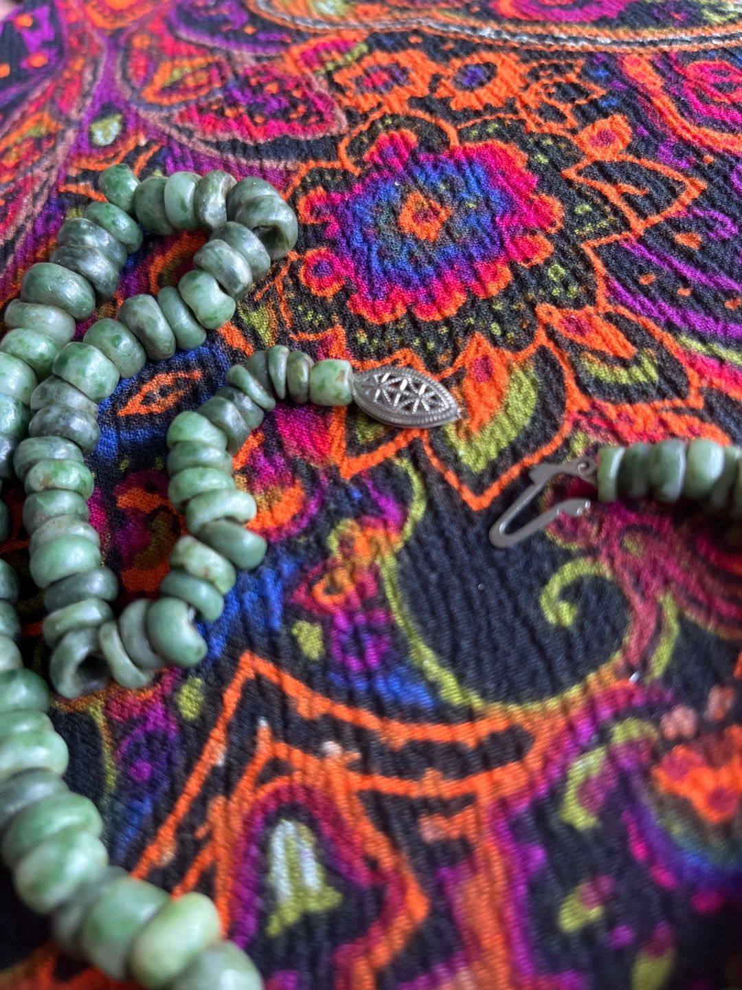 JADE BEADED NECKLACE W/ STERLING - photo 2