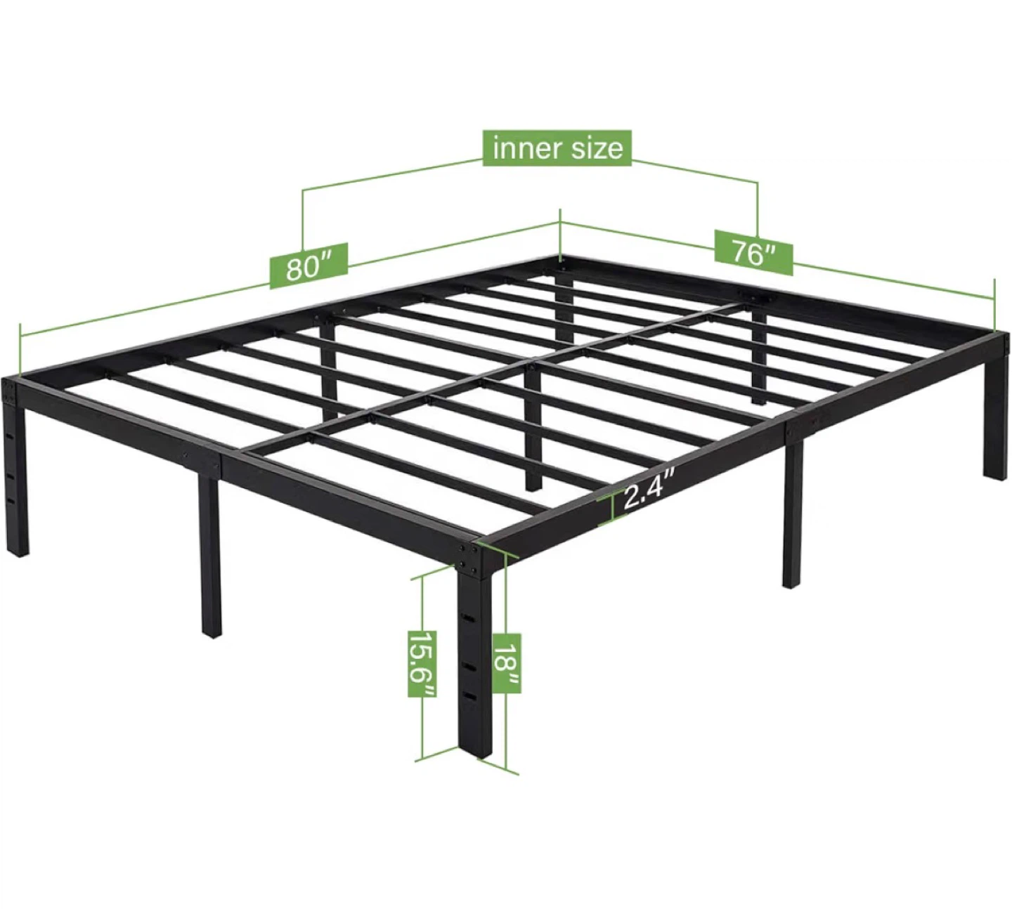 King Size 18 Inch 3500lb heavy duty Bed Frame - photo 2