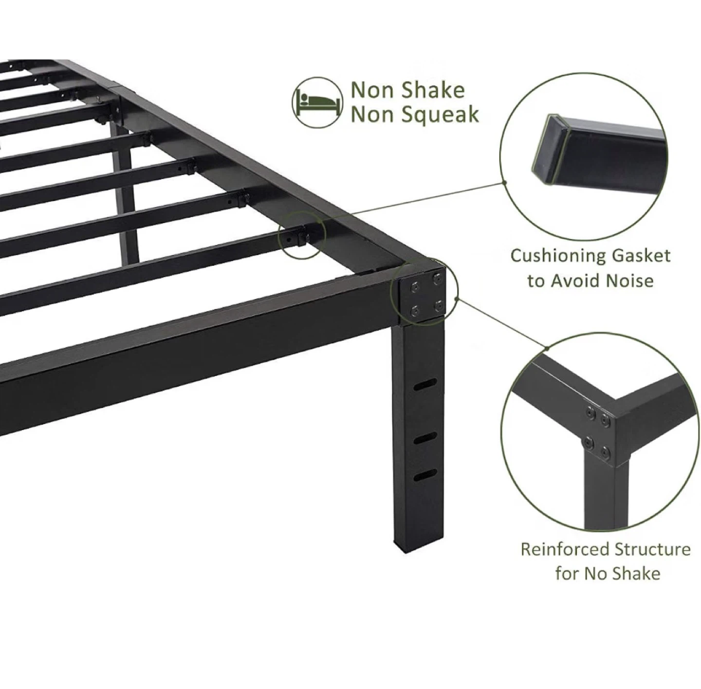 King Size 18 Inch 3500lb heavy duty Bed Frame - photo 3
