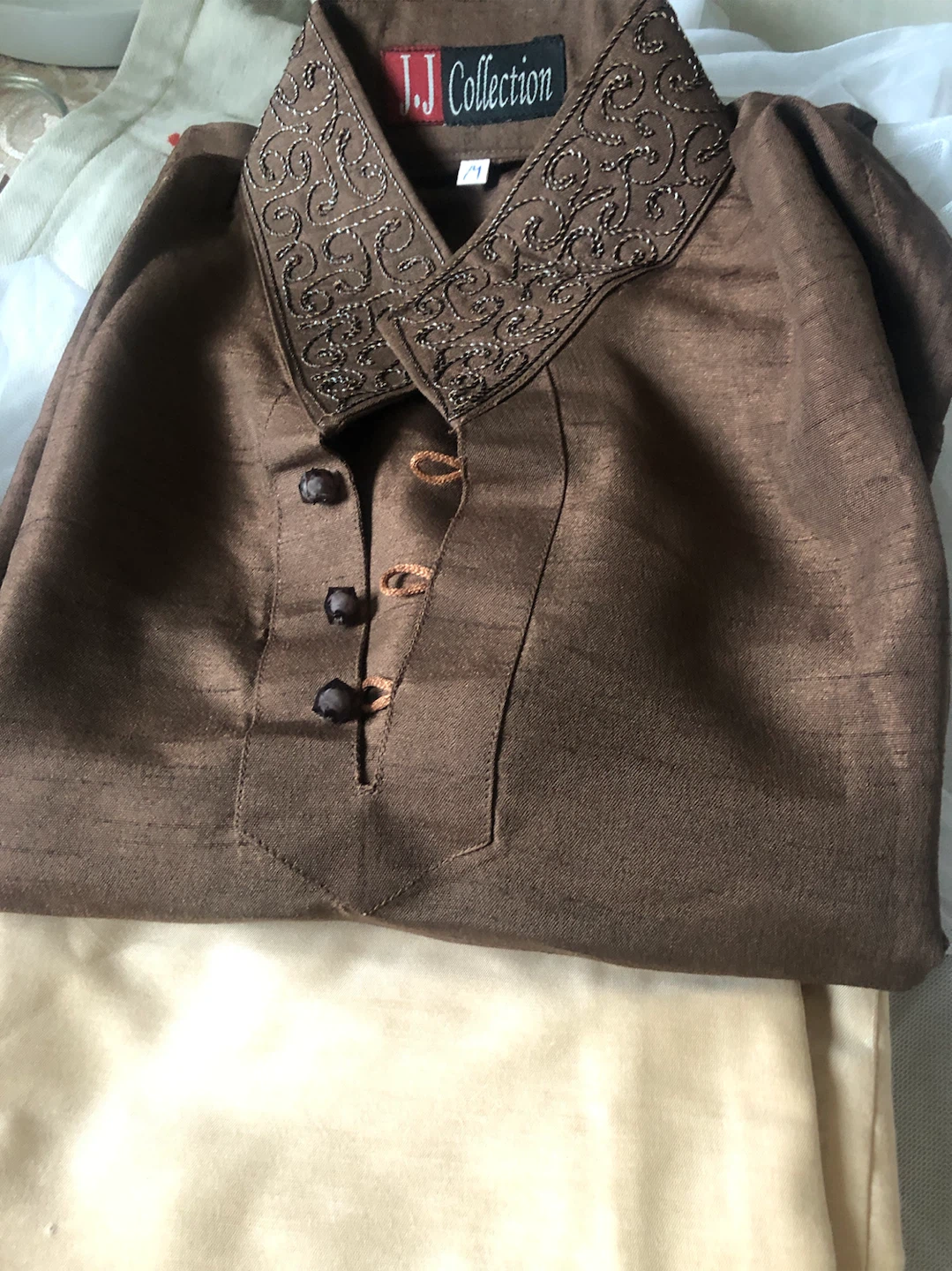 J J Collection Brown Kurta Set