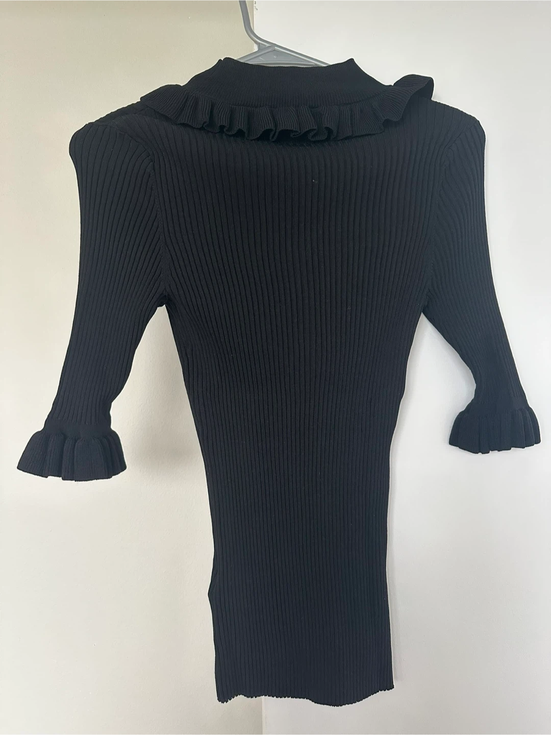 Ted Baker Black Ribbed Ruffle Neck Sweater - photo 3