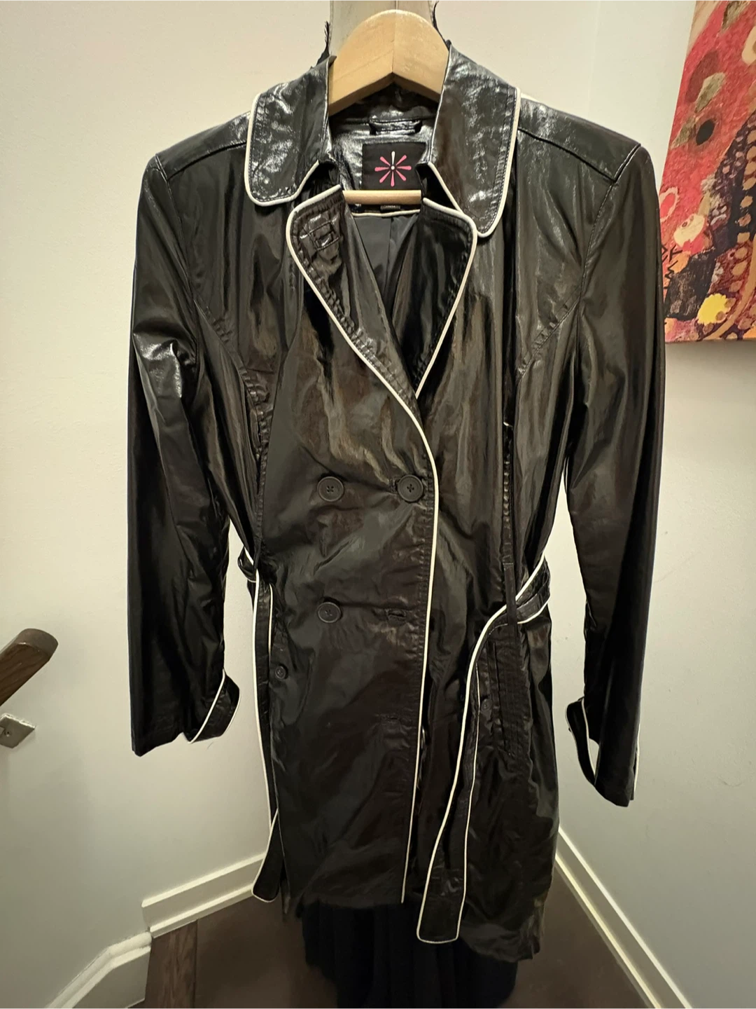 Isaac Mizrahi LIVE! Black Patent Trench Coat - photo 3