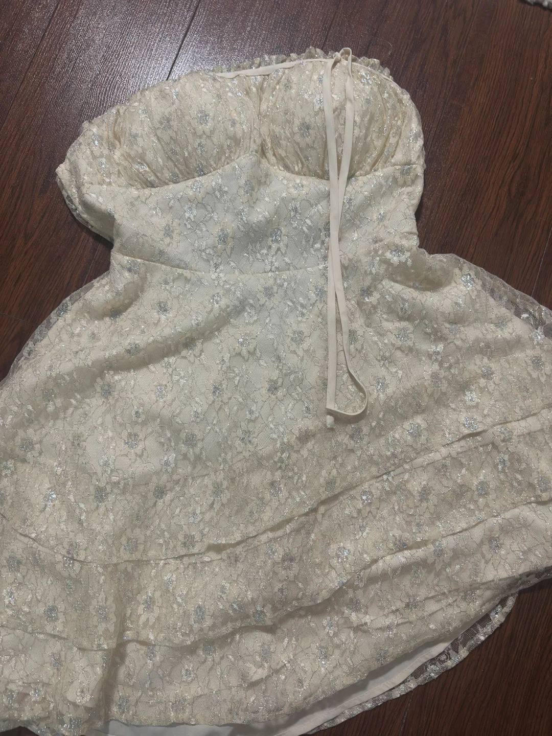 NEW Fashion Nova Solene Lace Mini Dress - Cream - Size M