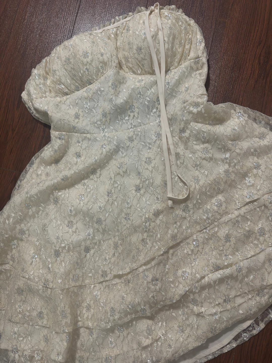 NEW Fashion Nova Solene Lace Mini Dress - Cream - Size M - photo 2