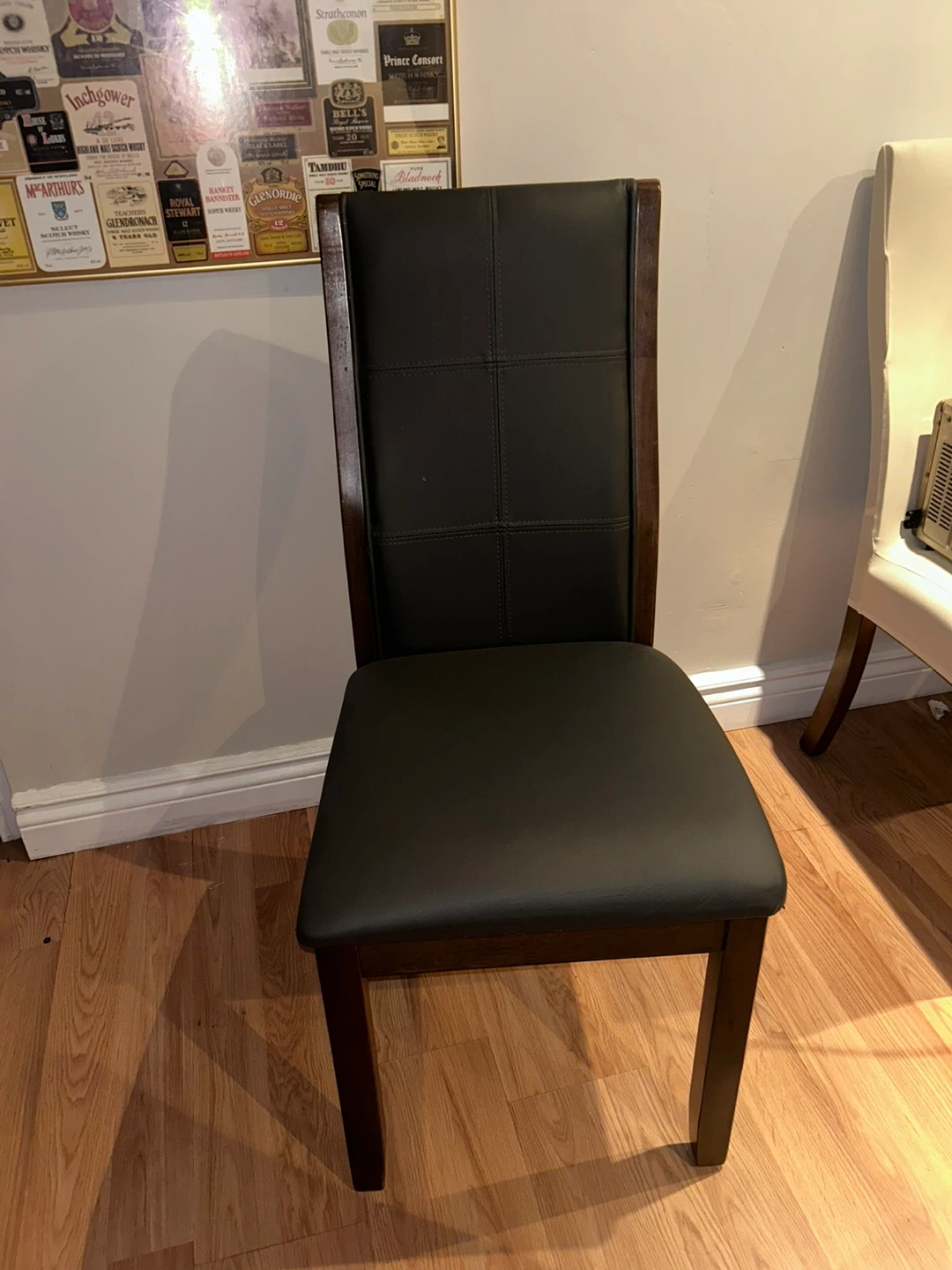 2pcs Dark Gray Leather Dining Chair with Wood Frame - photo 4