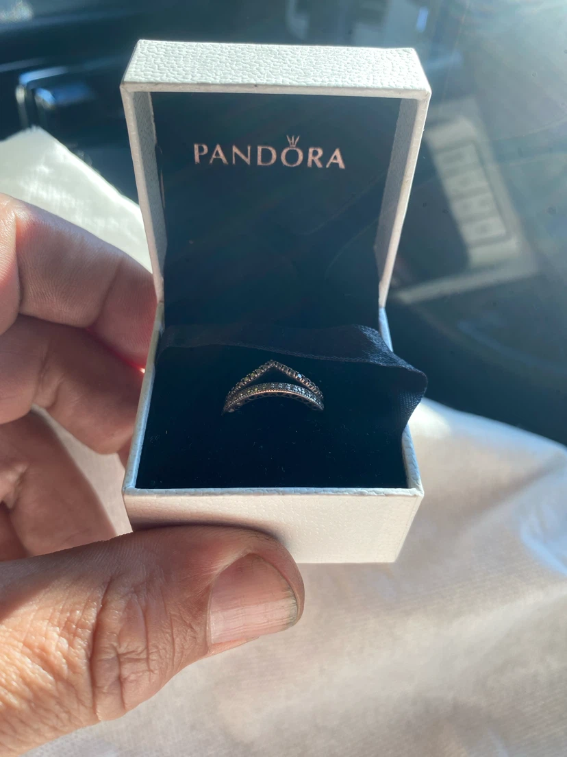 Pandora Sparkle & Hearts Ring Sterling Silver Size 6