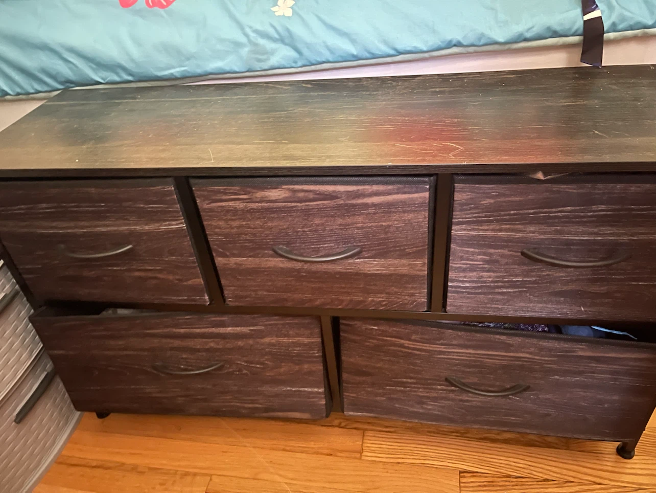 WLIVE 5 Drawer Black Wood Grain Dresser - photo 3