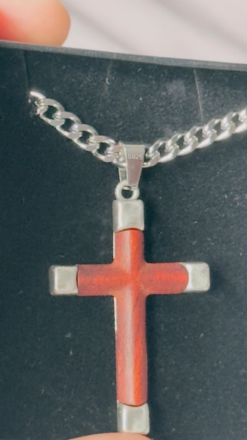 Collar con colgante de cruz IPSANA de plata de ley S925 - photo 3