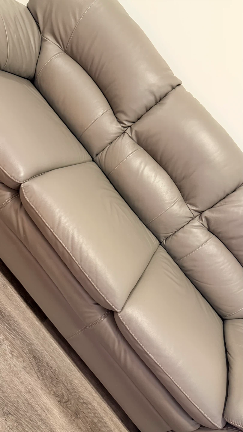 Grey Leather Sofa - photo 3