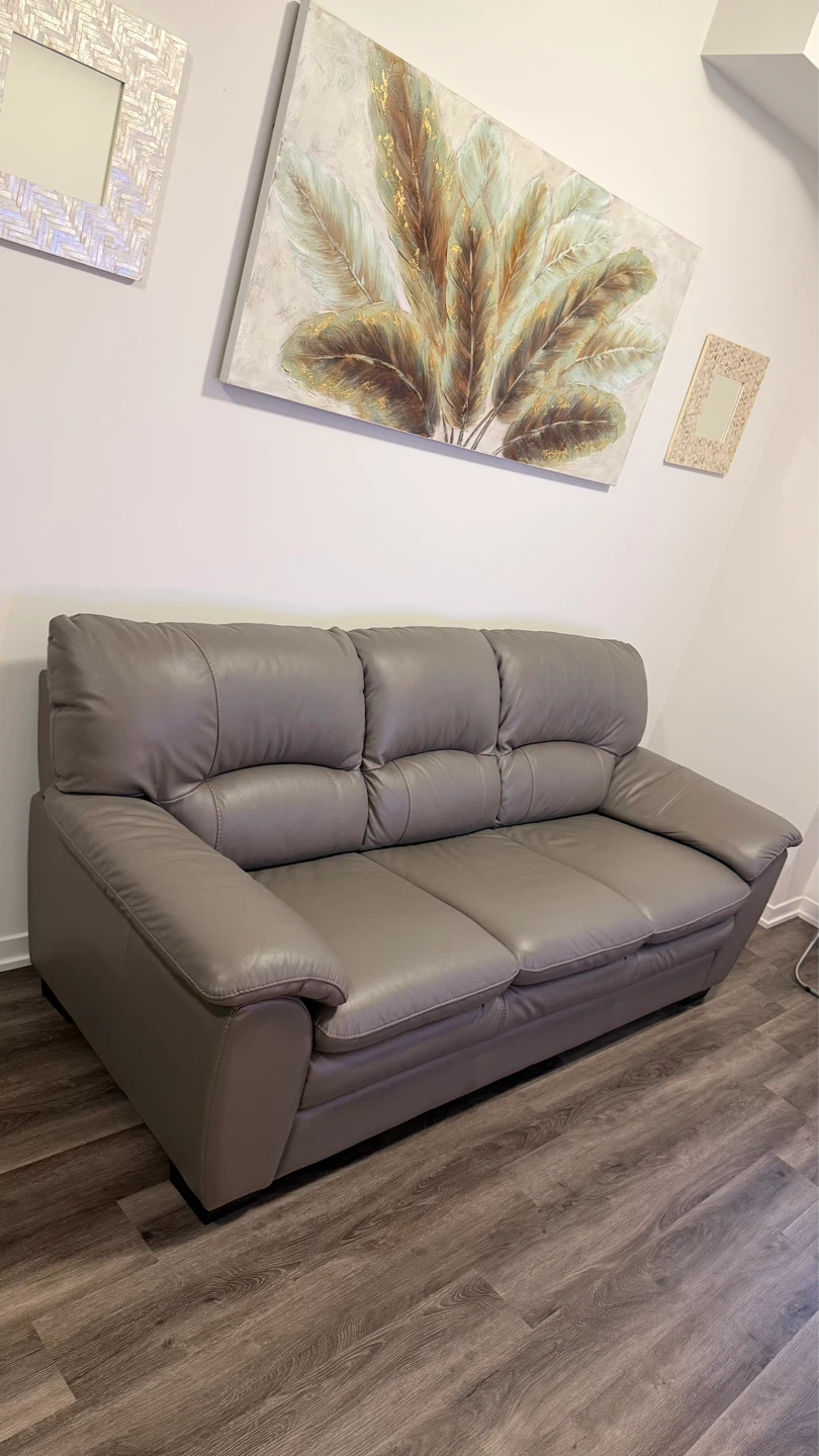 Grey Leather Sofa