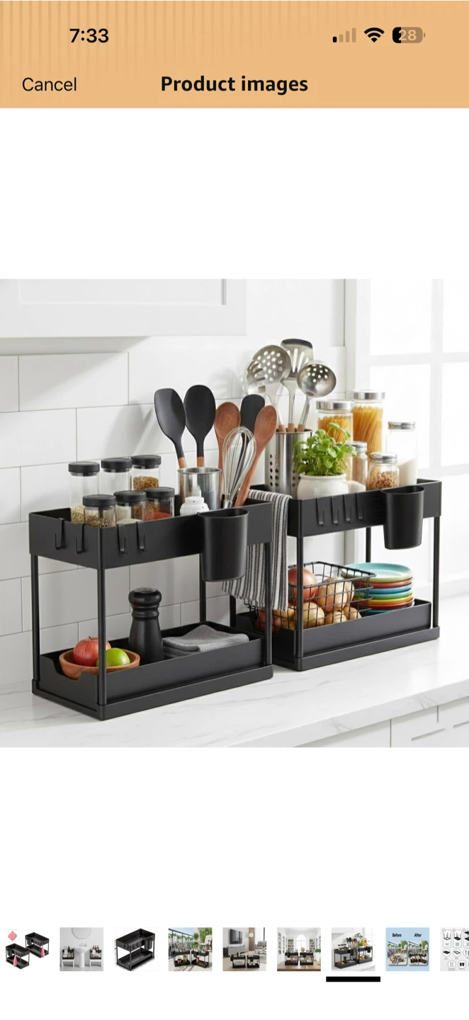 BNIB!!Set of 2!!!!2-Tier Pull-Out Organizer Shelf - photo 3