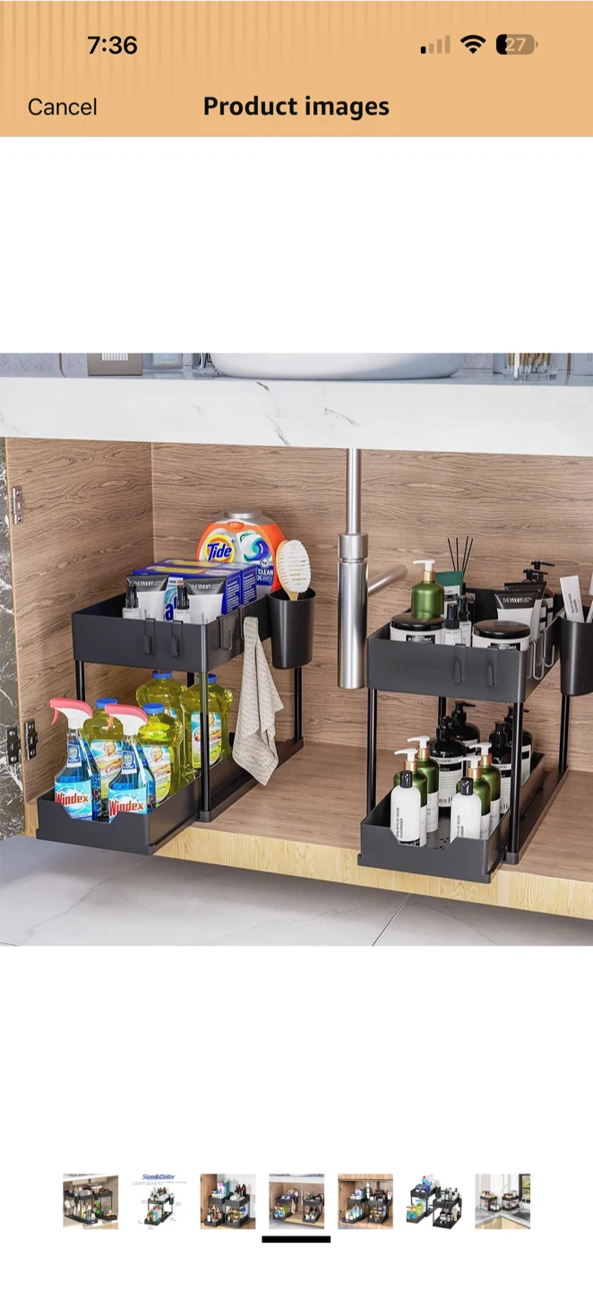 BNIB!!Set of 2!!!!2-Tier Pull-Out Organizer Shelf - photo 2