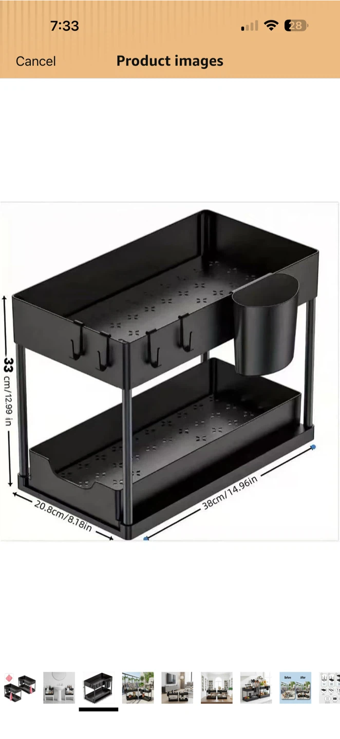 BNIB!!Set of 2!!!!2-Tier Pull-Out Organizer Shelf - photo 4